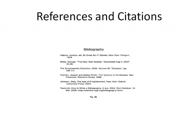 References and Citations